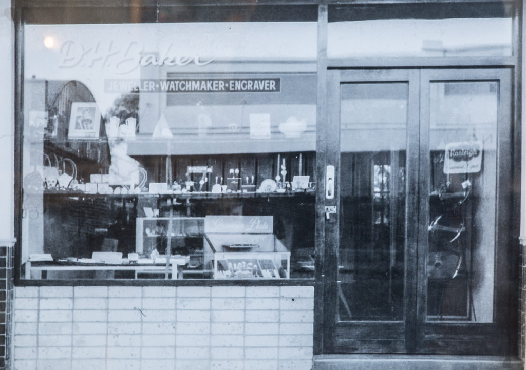 The original shop front for Douglas Baker in England.