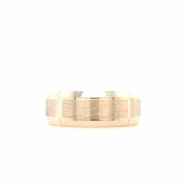 9K YELLOW GOLD FACETED MEN WEDDING BAND_0