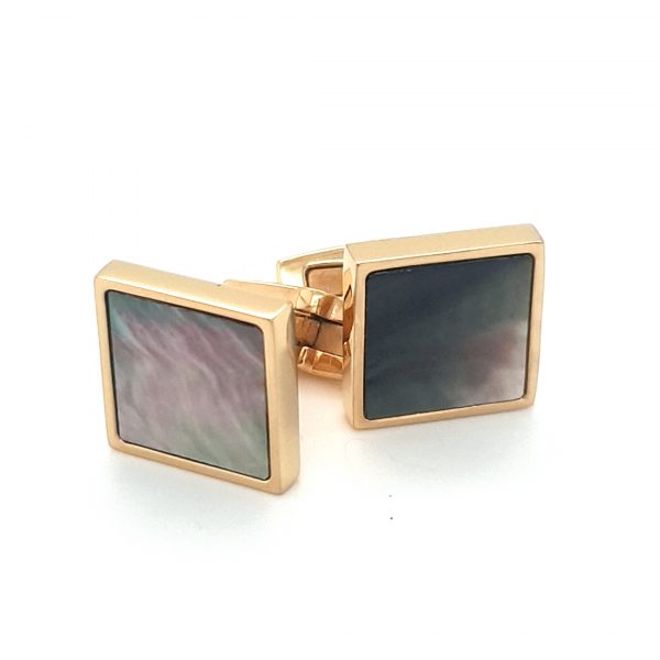 STAINLESS STEEL GOLD PLATED MENS CUFF LINKS_0