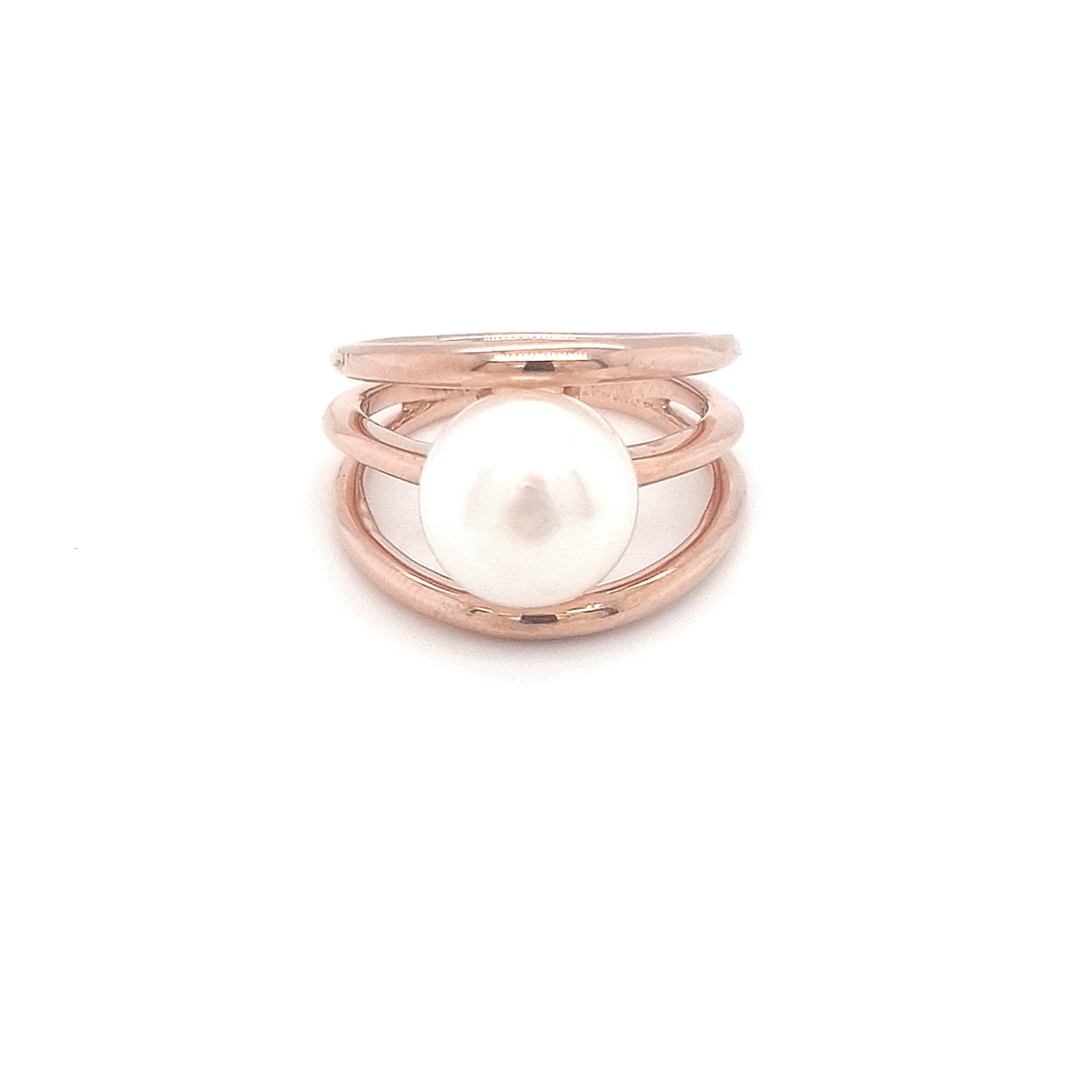 9K ROSE GOLD WHITE FRESH WATER BUTTON PEARL RING. IPRS8-9R_0