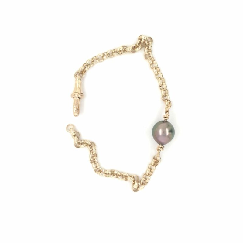 18K YELLOW GOLD ABROLHOS PEARL BRACELET 9MM SIZE PEARL 19CM LENGTH_0
