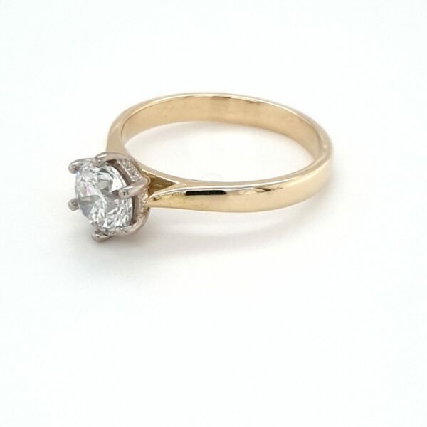 18K WHITE AND YELLOW GOLD SOLITAIRE ENGAGEMENT RING_1