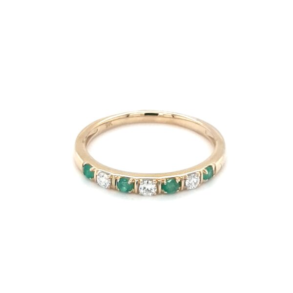 Royal Diamond 9K Yellow Gold Emerald and Diamond Ring_0