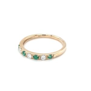 Royal Diamond 9K Yellow Gold Emerald and Diamond Ring_1