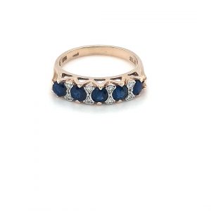 Leon Baker 9K Yellow Gold Diamond and Blue Sapphire Ring_0
