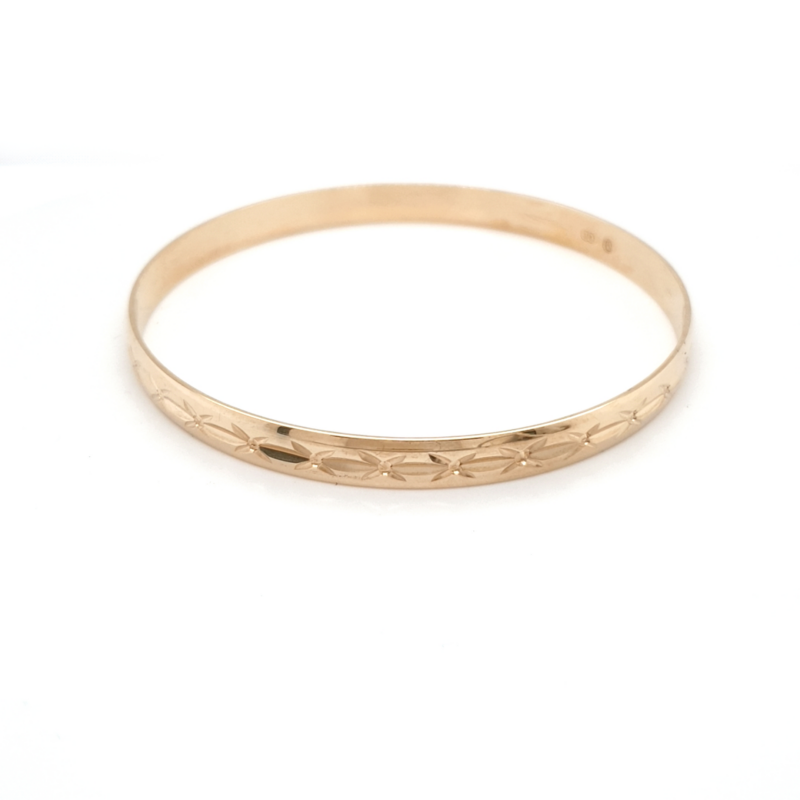 Leon Baker 9K Yellow Gold Faceted Bangle_0