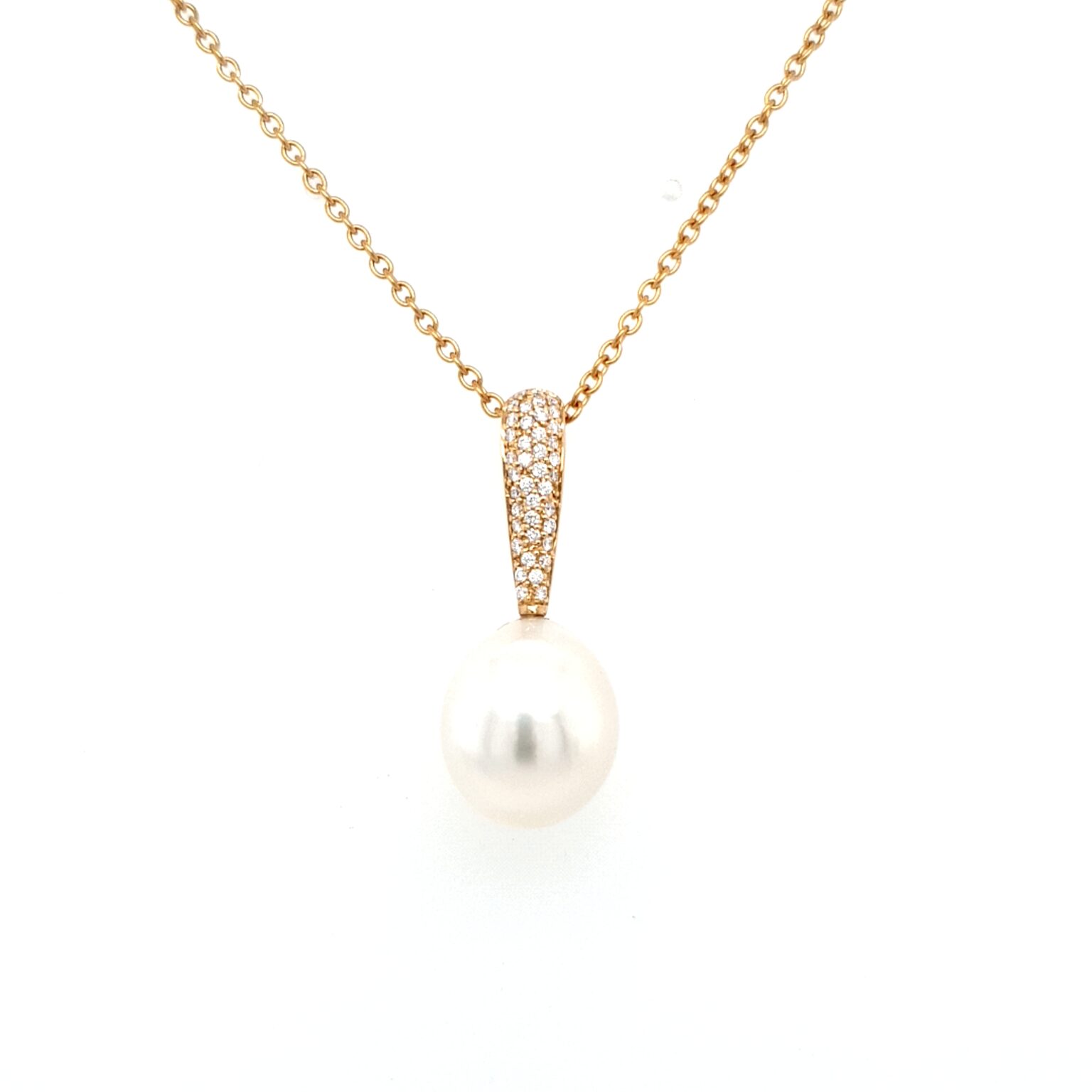 Leon Bakers 18K Yellow Gold South Sea Pearl and Diamond Pendant_0