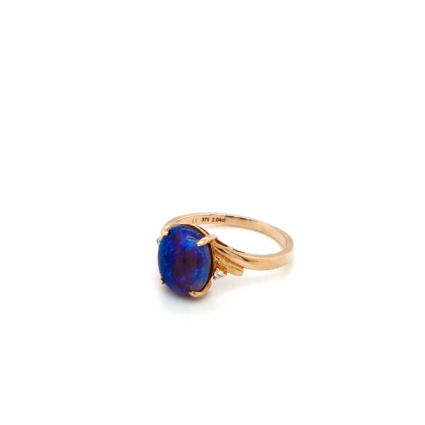 Leon Bakers 9K Yellow Gold Opal and Diamond Ring_1