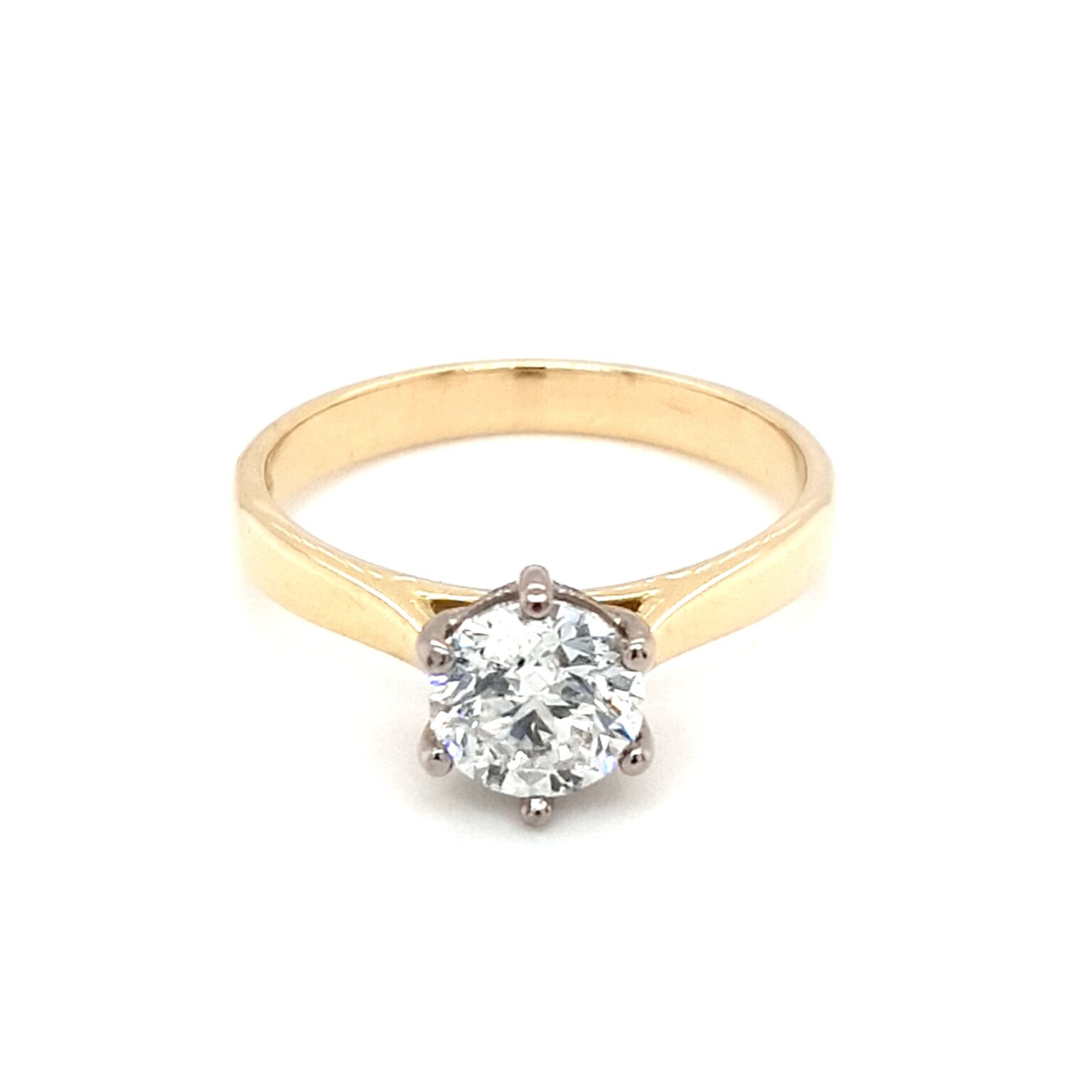 Leon Baker 18K Yellow and White Gold Diamond Solitaire Ring_0