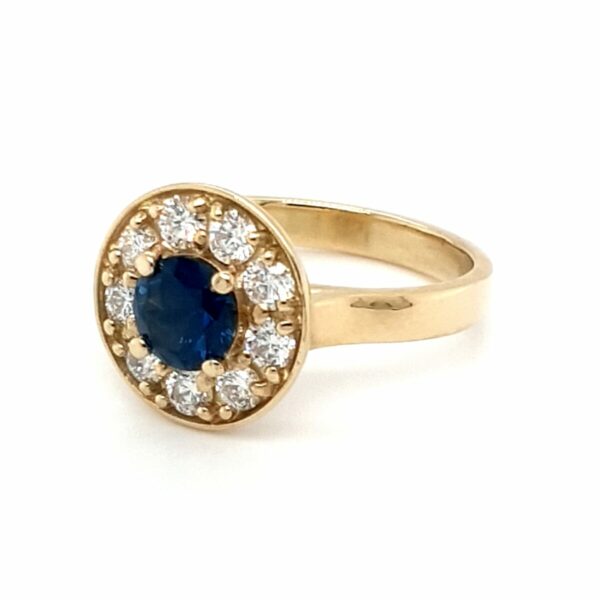 Leon Baker 18K Yellow Gold Diamond and Australian Blue Sapphire Ring_1