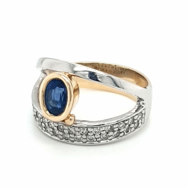 Leon Baker 18K Yellow and White Gold Blue Sapphire Ring_1