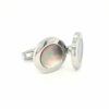 Leon Bakers Stainless Steel and Black Mother of Pearl Cufflinks_2