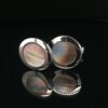 Leon Bakers Stainless Steel and Black Mother of Pearl Cufflinks_6