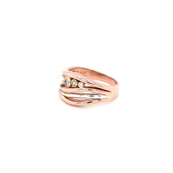 Leon Bakers Handmade 9K Rose Gold and Stirling Silver Coral Bay Wave Ring_1
