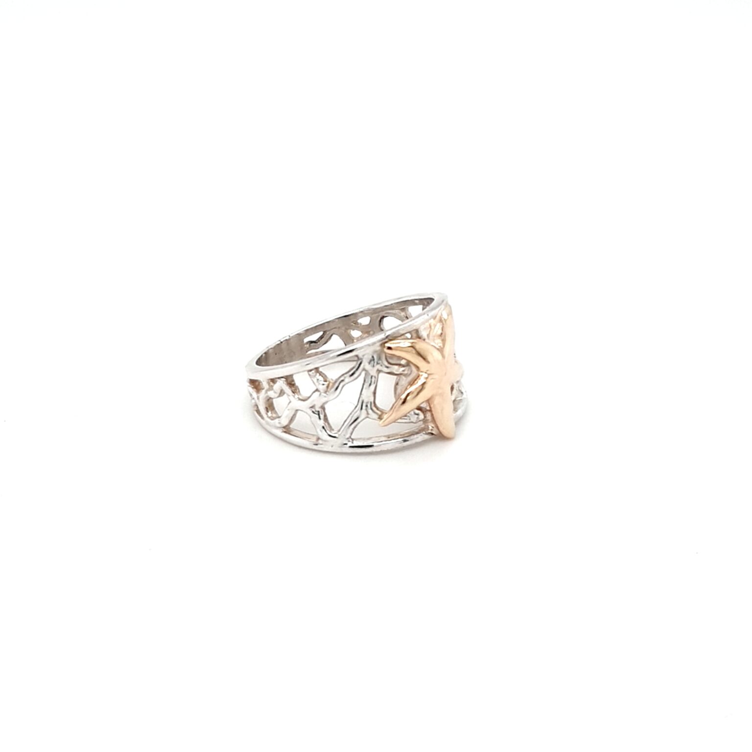 Coral Bay Collection Sterling Silver and 9K Yellow Gold Ring_2