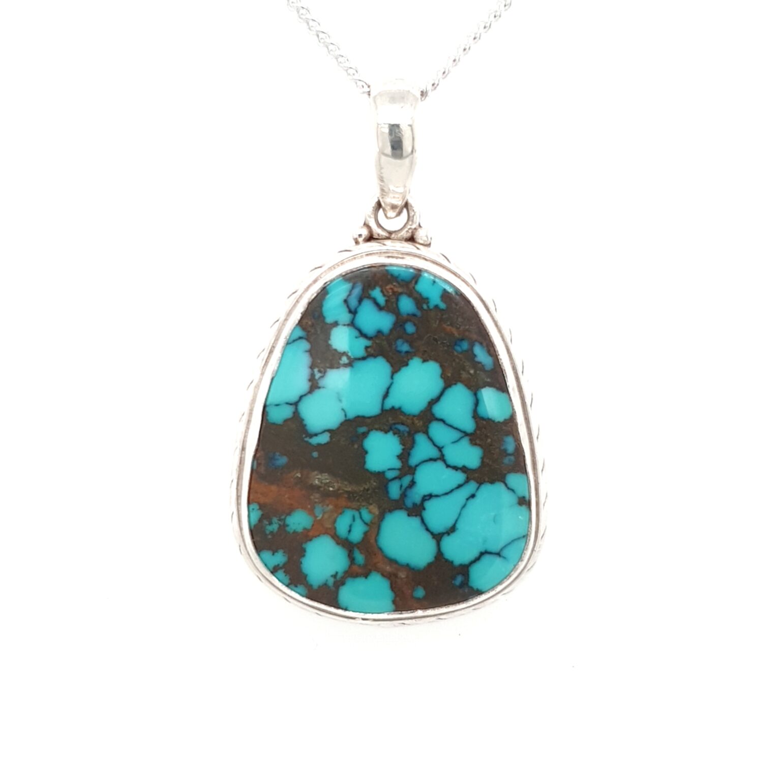 Leon Baker Sterling Silver and Turquoise Pendant_0