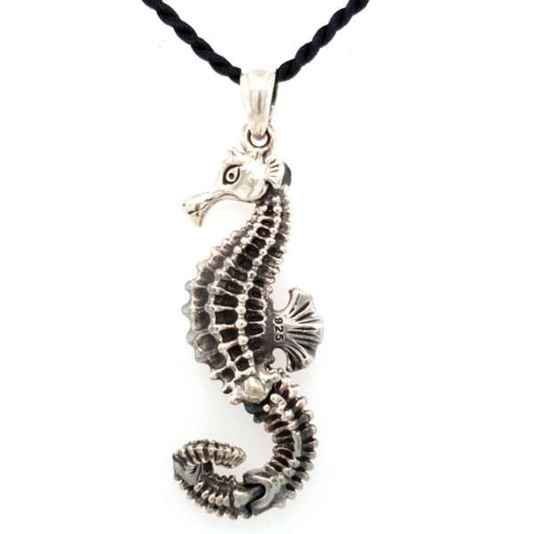 Leon Baker Sterling Silver Seahorse Pendant with Articulate Tail_0