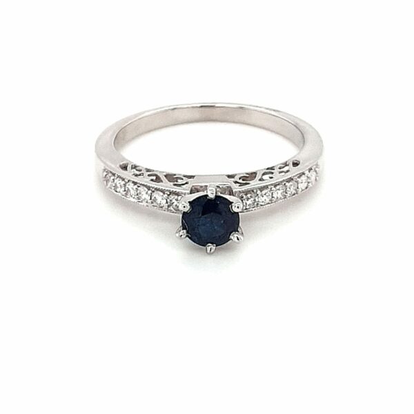Leon Bakers 18K White Gold Sapphire Engagement Ring_0
