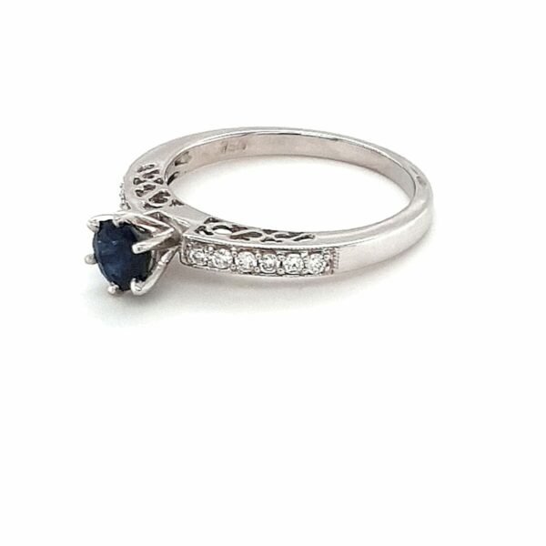 Leon Bakers 18K White Gold Sapphire Engagement Ring_1