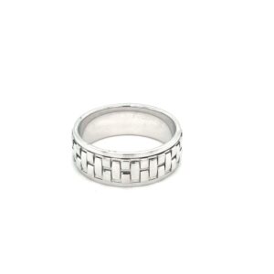 Leon Baker Sterling Silver Rhodium Plated Gents Ring_0