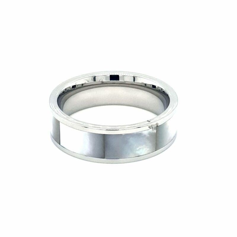 Leon Baker Stainless Steel and Mother of Pearl Ring_0
