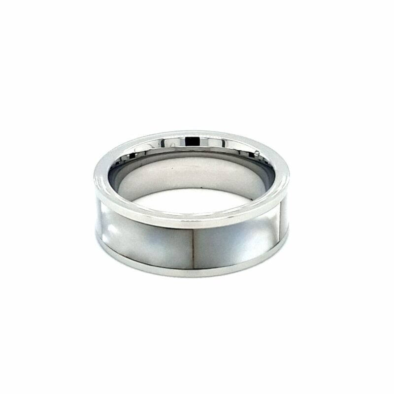 Leon Baker Stainless Steel and Mother of Pearl Ring_0