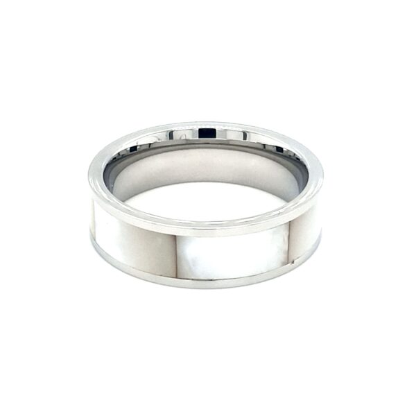Leon Baker Stainless Steel and Australian Mother of Pearl Ring_0
