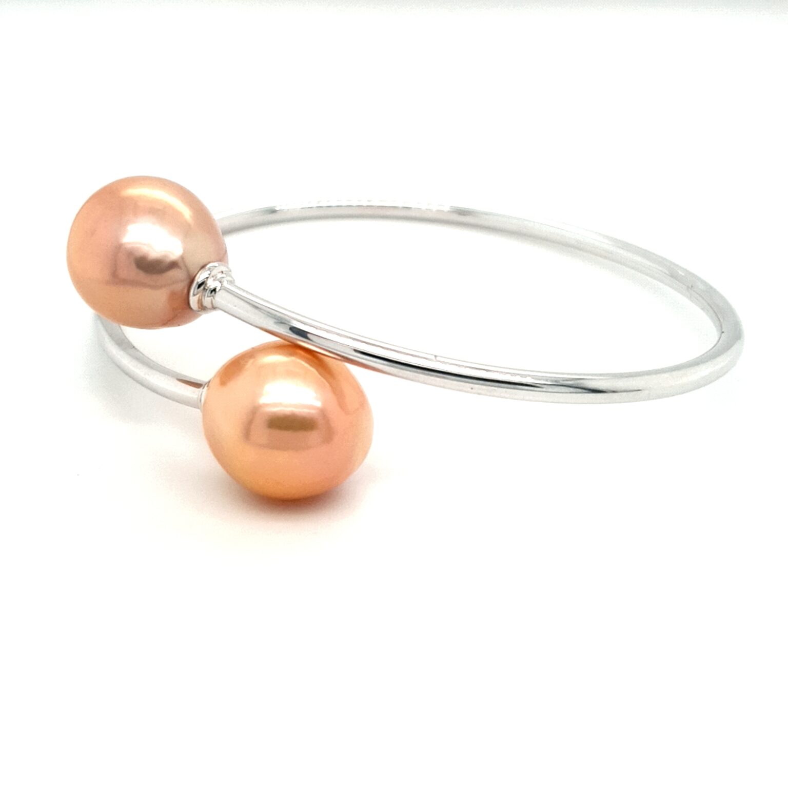 Leon Baker Sterling Silver and Natural Pink Freshwater Pearl Bangle_1