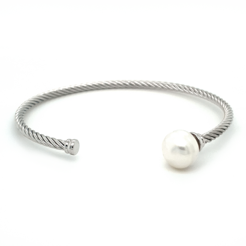Leon Baker Sterling Silver and Broome Pearl Bangle_0