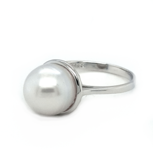 Leon Baker Sterling Silver and Broome Pearl Basket Ring_1
