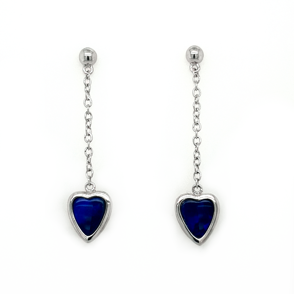 Leon Baker Sterling Silver Opal Doublet Heart Earrings_0