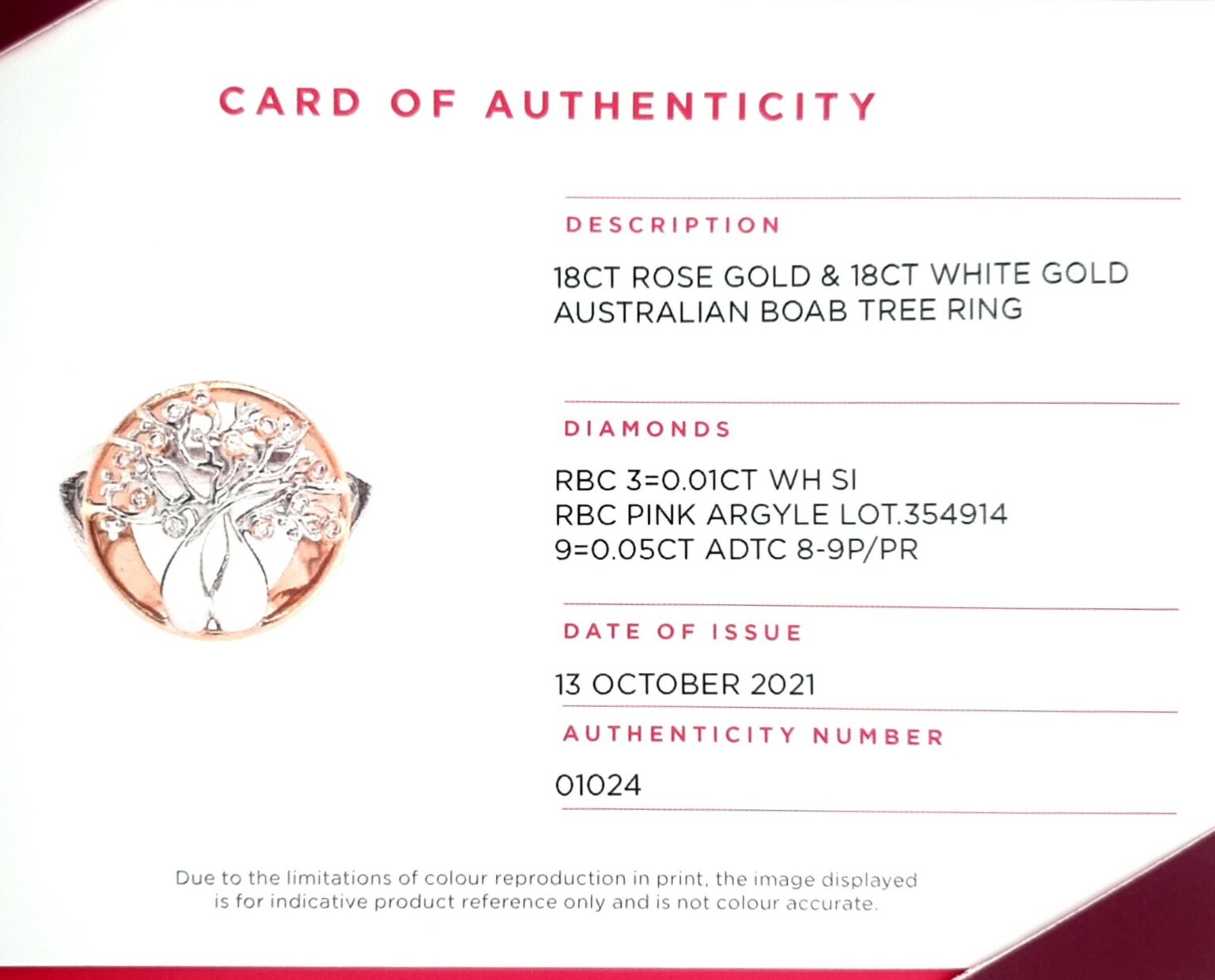 Argyle 18K Australian Boab Tree Ring with Pink and White Diamonds_2