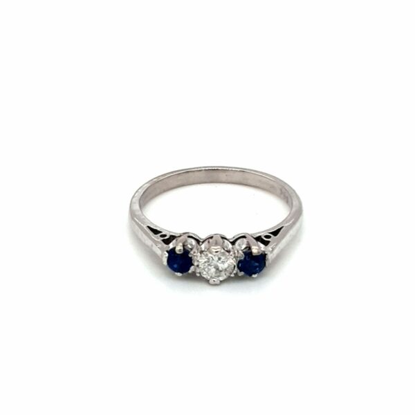 Leon Baker 18K White Gold Diamond and Sapphire Ring_0