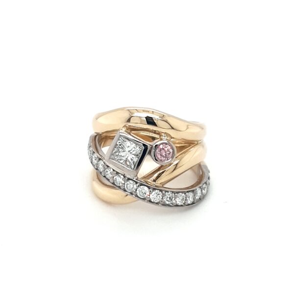 Leon Bakers Handmade Pink and White Diamond Ring_0