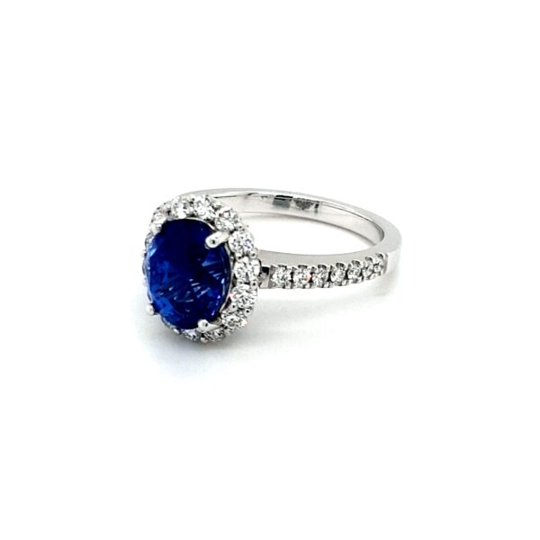 Leon Bakers 18K White Gold Diamond and Blue Sapphire Ring_1