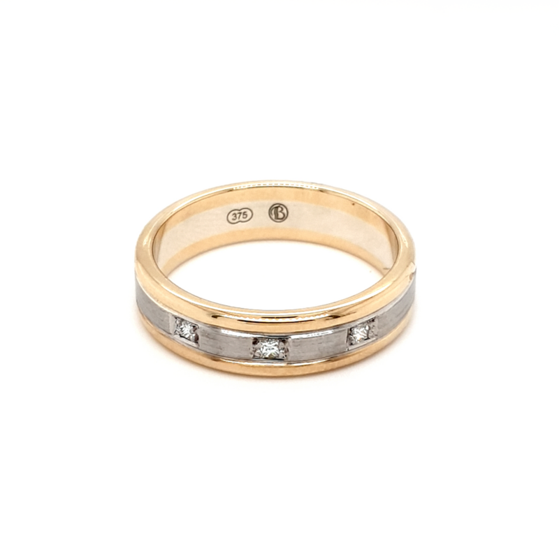 Leon Bakers 9K Two-Toned Mens Diamond Wedding Ring_0