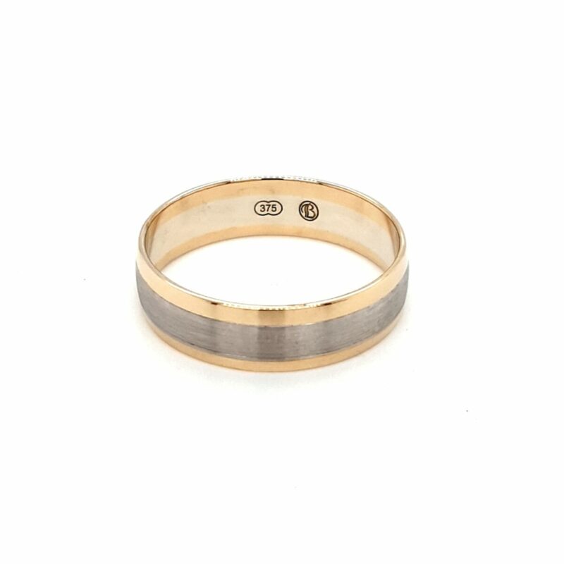 Leon Bakers Two-Tone Thin Wedding Band_0