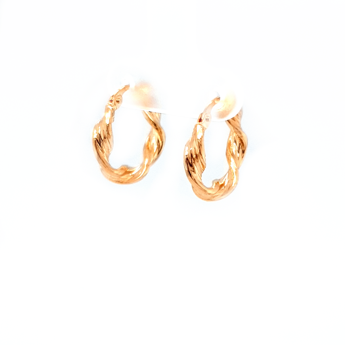 Leon Baker 9K Yellow Gold Ribbon Twist Earrings_1