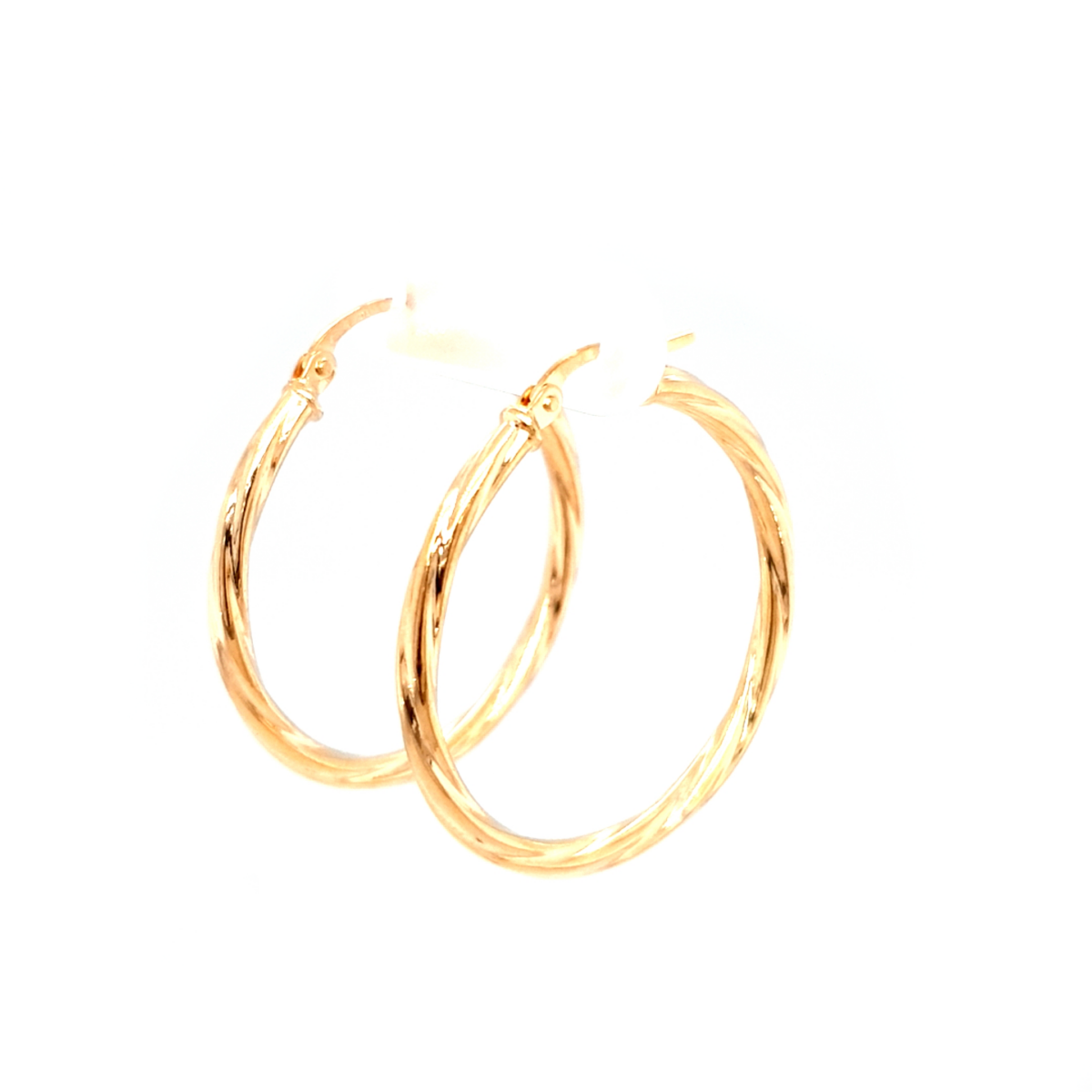 Leon Baker 9K Yellow Gold Twist Hoop Earrings_1
