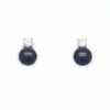 Leon Baker Sterling Silver Black Freshwater Pearl and Cubic Zirconia Earrings_0