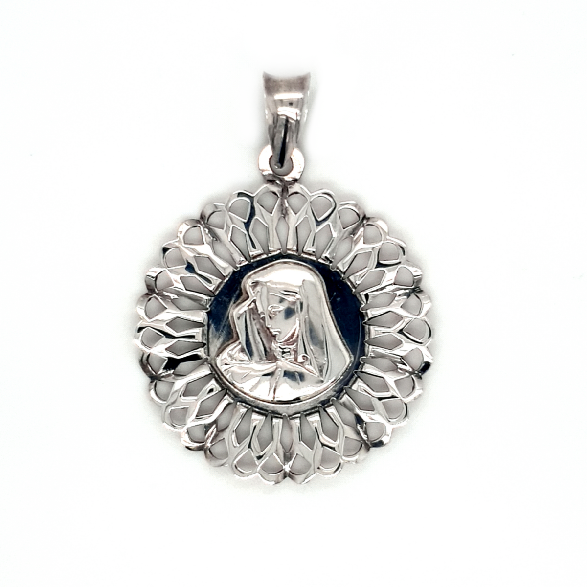Leon Baker Sterling Silver Madonna Medallion Charm_0