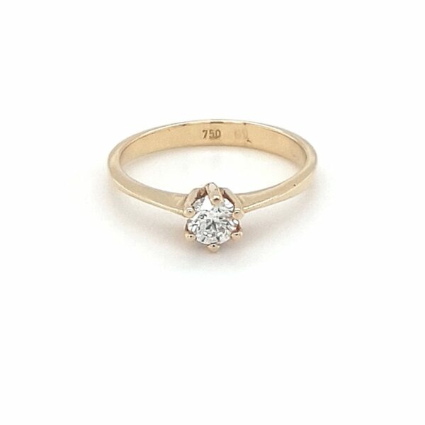 Leon Bakers 18K Yellow Gold 6 CLaw 0.30ct Diamond Engagement Ring_0