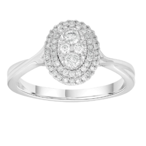 Royal Diamond 9K White Gold Diamond Ring_0