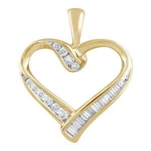 Royal Diamond 9K Yellow Gold and Diamond Heart Pendant_0