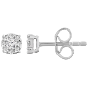 Royal Diamond 9K White Gold and Diamond Stud Earrings_0