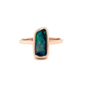 Leon Baker 9K Rose Gold Boulder Opal Ring_0