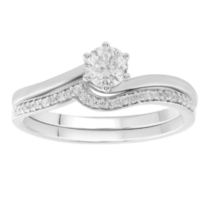 Royal Diamond 9K White Gold Diamond Bridal Set_0