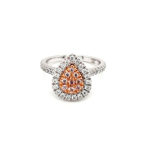 Leon Baker 18K White Gold and Argyle Pink Diamond Cluster Ring_0