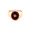Leon Baker 9K Yellow Gold and Synthetic Ruby Signet Ring_0