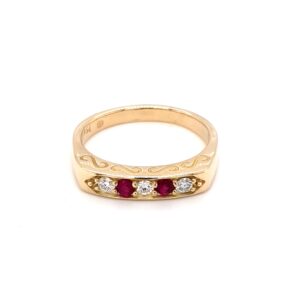 Leon Baker 18K Yellow Gold Ruby and Diamond Ring_0